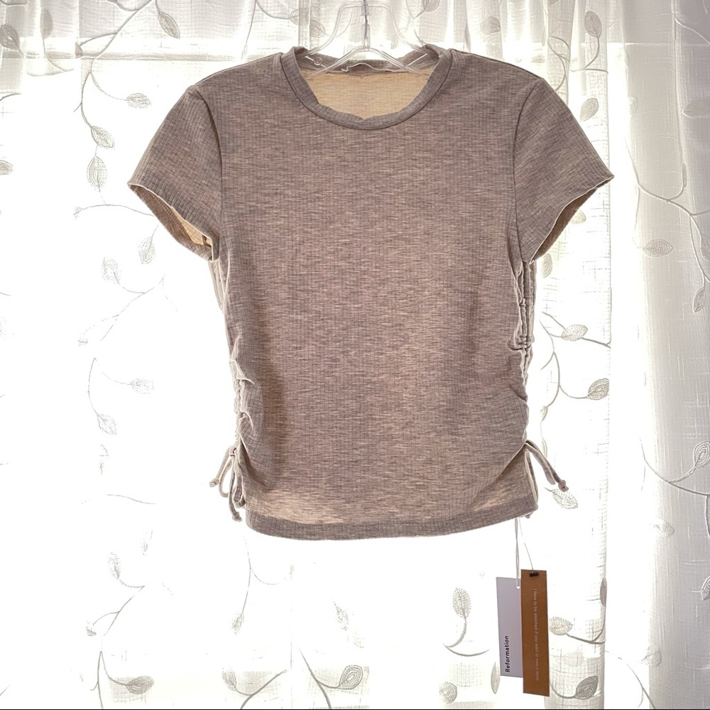 Reformation Crop T-shirt with Ties